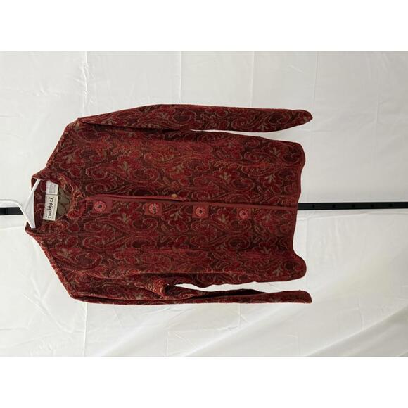 Small Flashback Red Patterned Button-Up Jacket - Picture 2 of 5